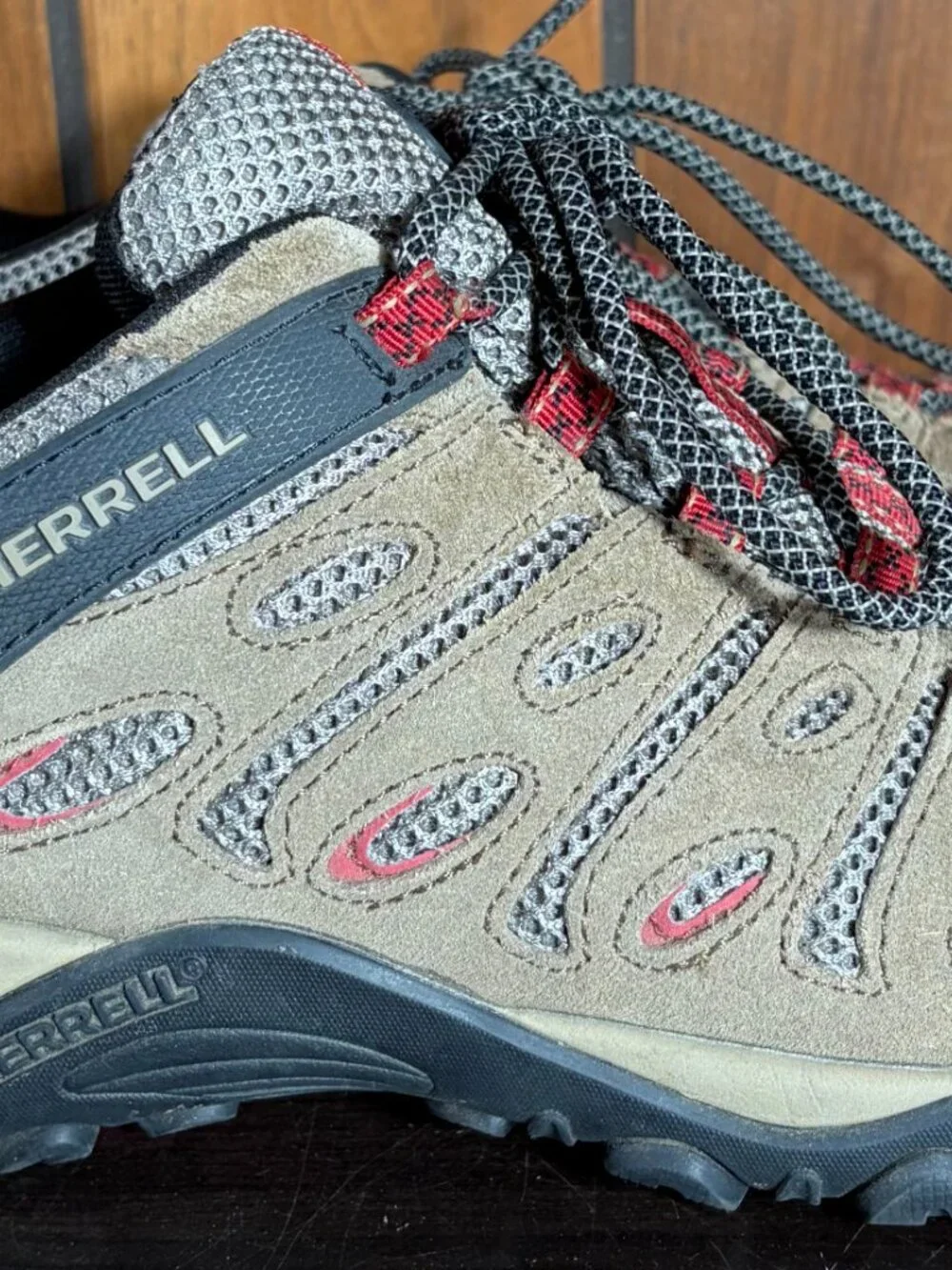 Merrell Crosslander 2 Mens Sz 10 Brown/Red Suede Leather HIking Shoes J034687
